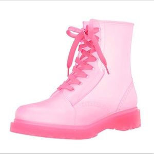 NWB Women’s Sz 10 Jessica Simpson rikie transparent pink rain boots